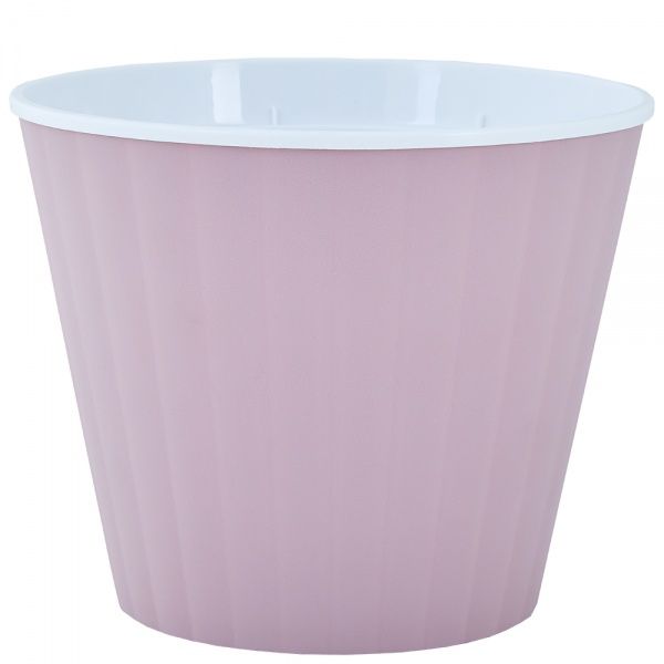 Горщик пластиковий Алеана Ібіс з подвійним дном круглий фрезія/білий (114036) 