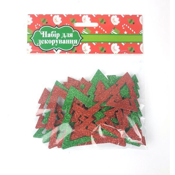 Наклейки с глиттера Елки 30 шт. Аплі-Краплі