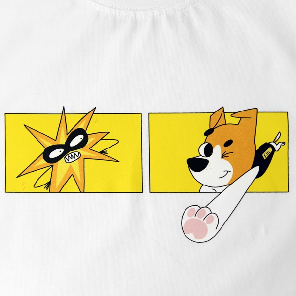 Футболка для девочек/для мальчиков WP Merchandise Бубух та Пес Патрон р.116 белый FWPTSBBDOG23WT116 