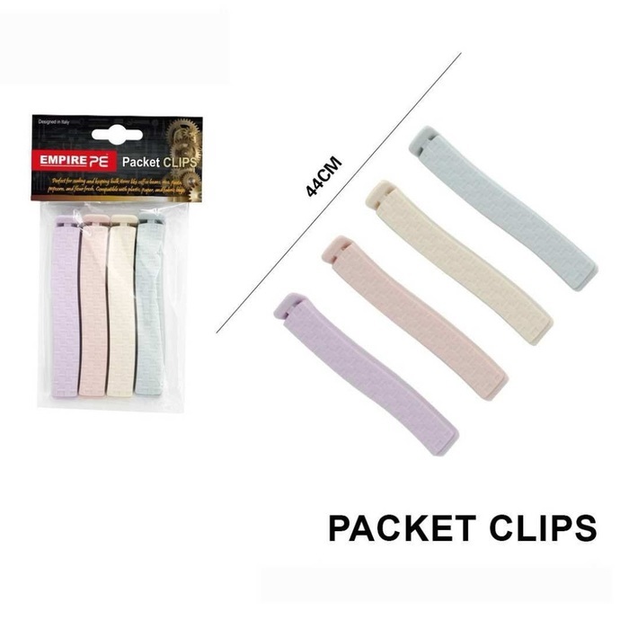 Набір затискачів для пакетів Empire Карло 4 шт. 10х1,5 см різнокольорові