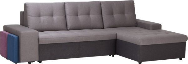 Диван угловой ADK Канзас Е25 правосторонний серый 2650x1620x770 мм