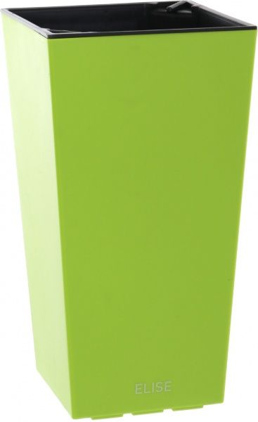 Горшок пластиковый Plastkon ELISE матовый квадратный 14,4л салатовый 