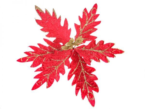 Гілочка декоративна Лист червоний 28 см в асортименті 801-002