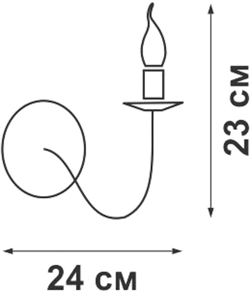 Бра Vitaluce 1x60 Вт E27 чорний V3399/1A 