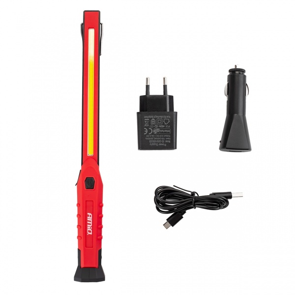 Фонарик карманный AMiO WT01 COB 300Lm красный