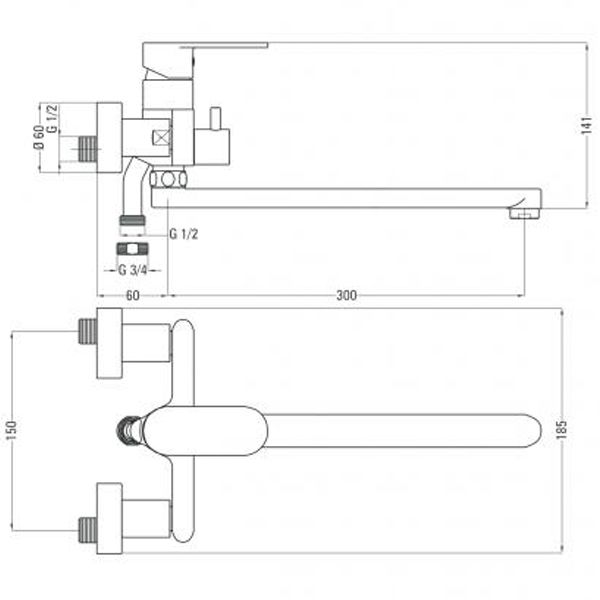 Змішувач для ванни Deante Alpinia BGA 056M