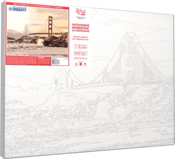 Картина по номерам Золотые ворота. Сан-Франциско 35x45 см Rosa Start 