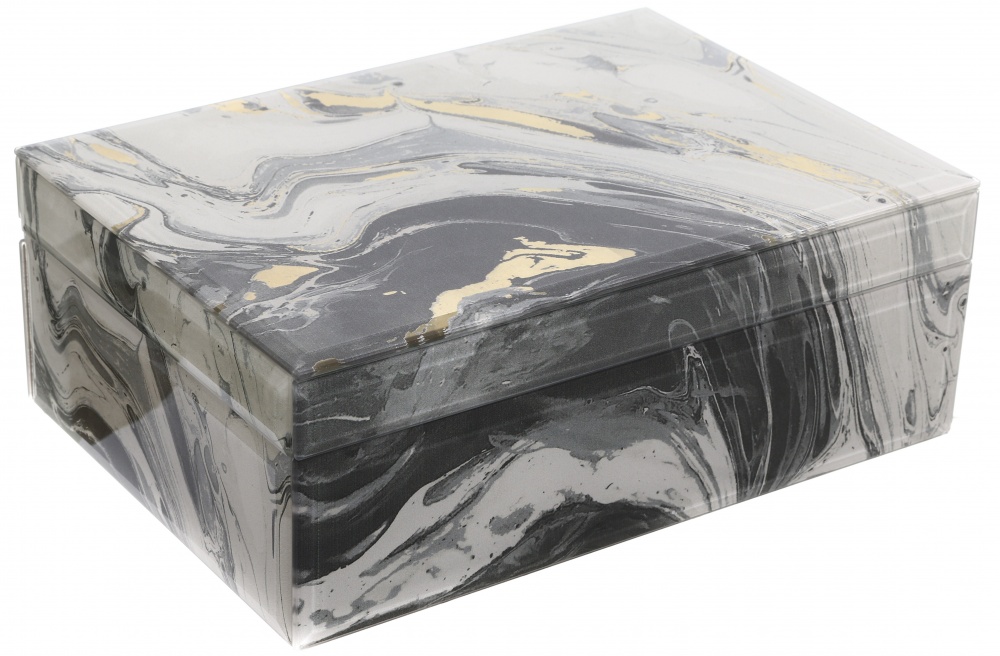 Шкатулка для украшений Jeanne 26x18x9,5 см серый мрамор