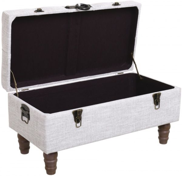 Скриня-пуф Shic B світло-сірий, 71,5х37х36,5 см тканина 