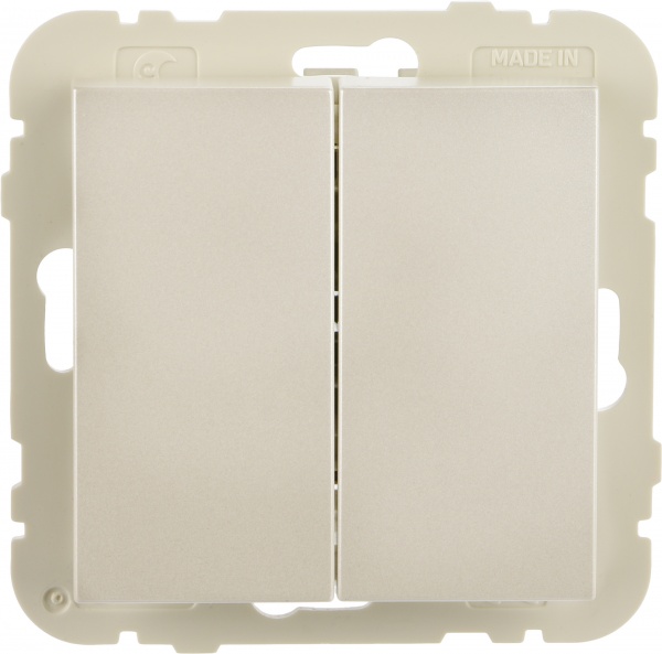 Выключатель проходной двухклавишный Efapel Logus без подсветки 10 А 250В IP20 кремовый