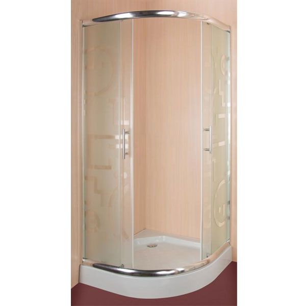 Душевая кабина UP! (Underprice) R-522 PT 08 900x900x1940 профиль хром, стекло прозрачное с рисунком