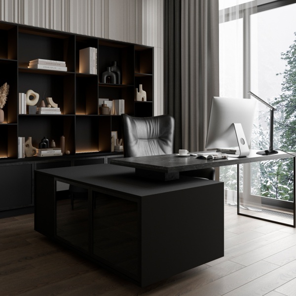 Настольная лампа офисная ARDERO DE1725ARD черный глянец