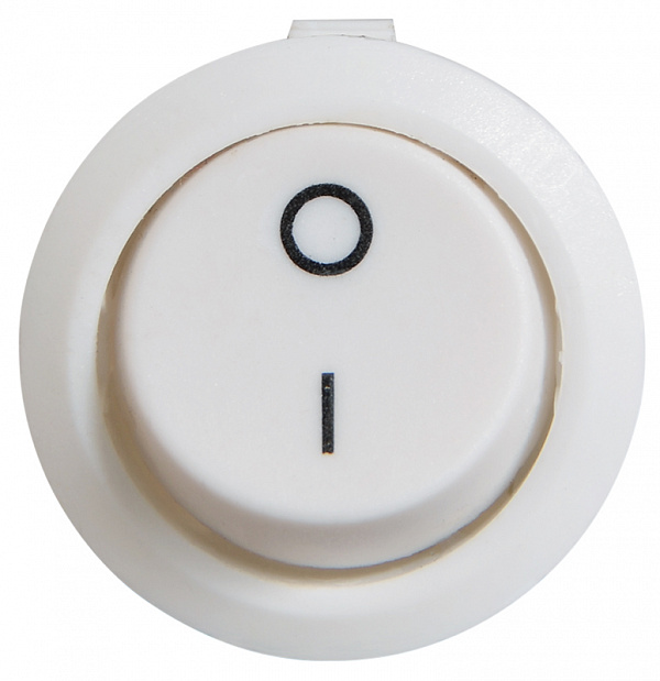 Перемикач клавішний круглий Аско-Укрем KCD5-2-101 WH/WH A0140040131