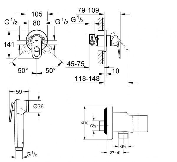Душовий набір Grohe BauLoop 111042