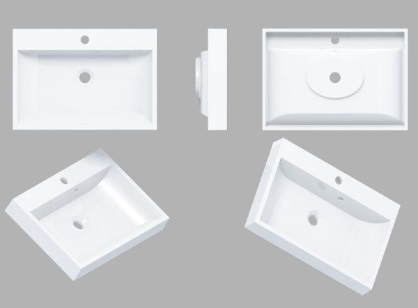 Умывальник мебельный Miraggio Varna 600 из искусственного мрамора 60x42 см 0000254