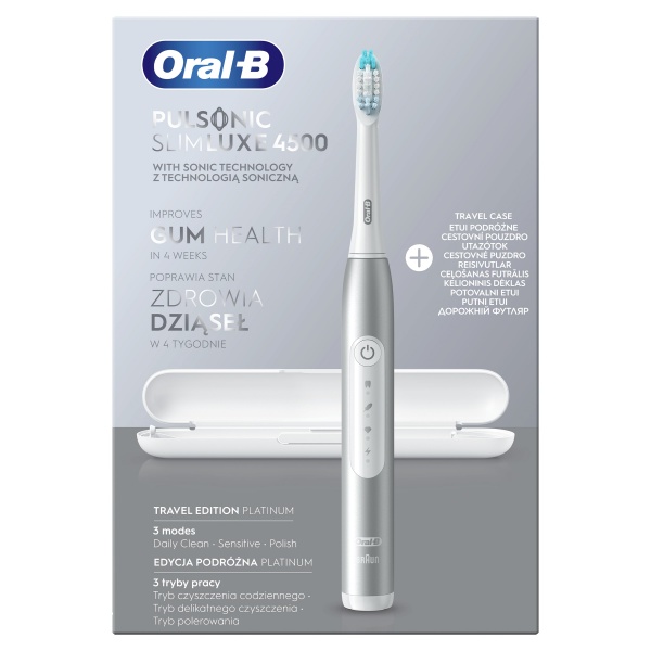 Електрична зубна щітка Oral-B Pulsonic Slim Luxe 4500 срібло