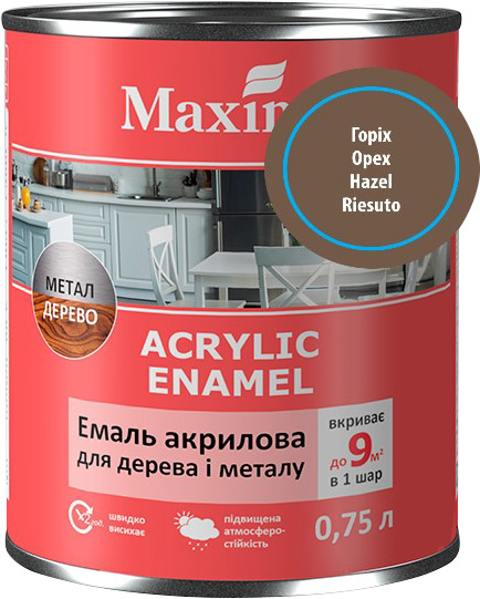 Емаль акрилова Maxima горіх мат 0,75л 0,75кг