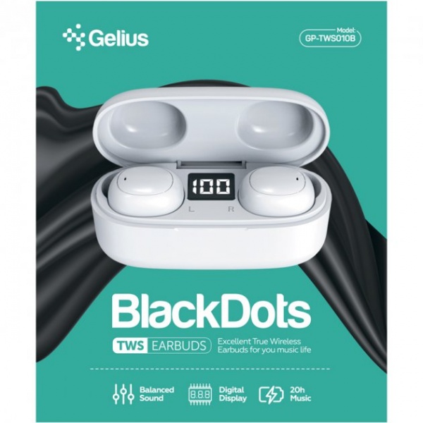 Bluetooth-гарнітура Gelius Pro BlackDots GP-TWS010B white (00000088856) 