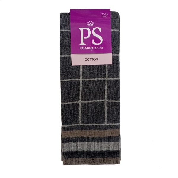Гольфи жіночі Елегант Premier Socks темно-сірі квадрати р.23-25 сірий 1 шт.