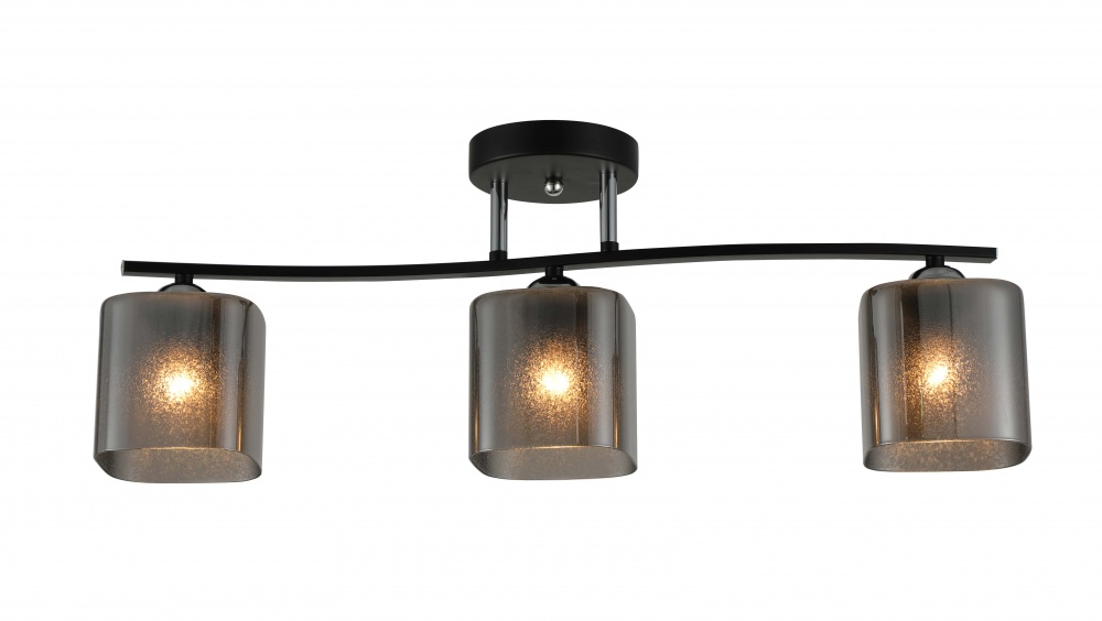 Люстра потолочная Sensio Glimmer 3x40 Вт E27 черный/дымчатый LS-07363/3S-E2740W