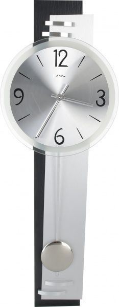 Часы настенные с маятником 65х23 см серый