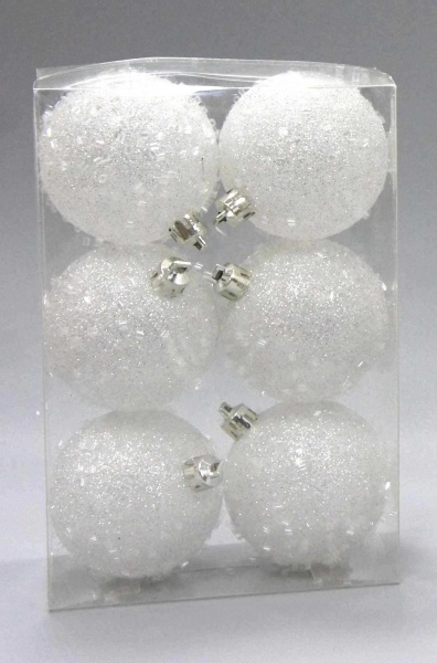 Набор елочных шаров Белоснежка белый d60 мм 6 шт./уп. 