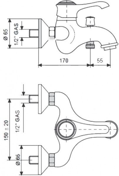 Смеситель для ванны Emmevi Rubinetterie Tiffany CO6001