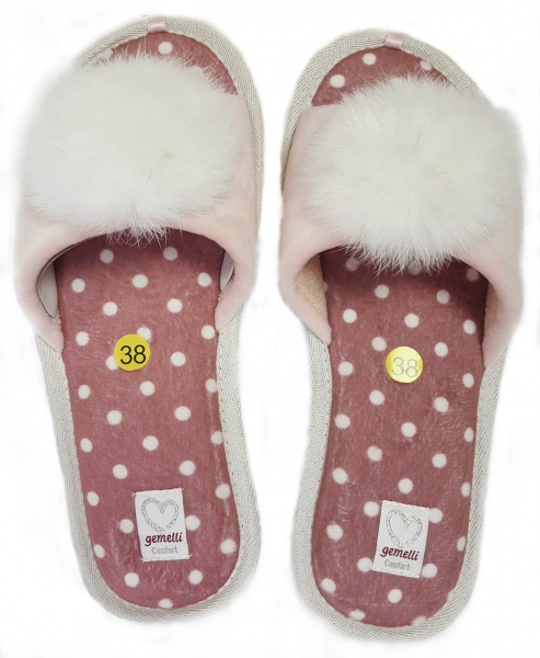 Тапки домашние Gemelli ПУХ 7 р.36-41 в ассортименте 