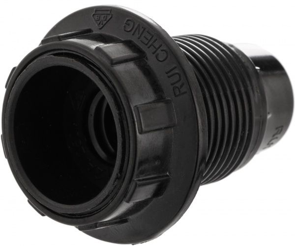 Патрон электрический  ЕМТ с гайкой E14 карболит черный 22-0115