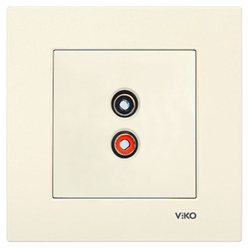 Розетка акустична без заземлення Viko Meridian без шторок без кришки кремовий 90970237-WH