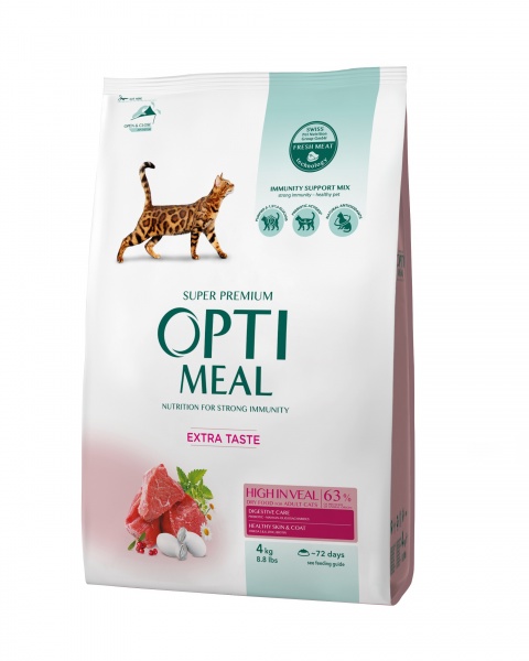 Корм сухий Optimeal Extra Taste телятина 4 кг