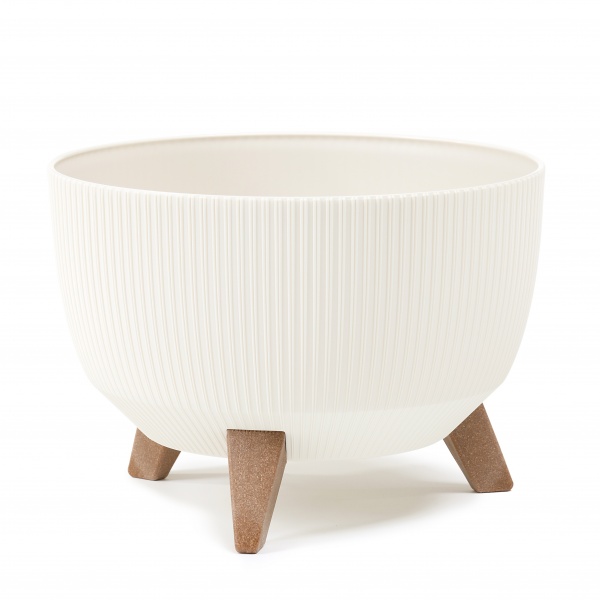 Кашпо пластикове Ламела Рома 290 Джампер круглий 10 л крем (ROMA 290) 