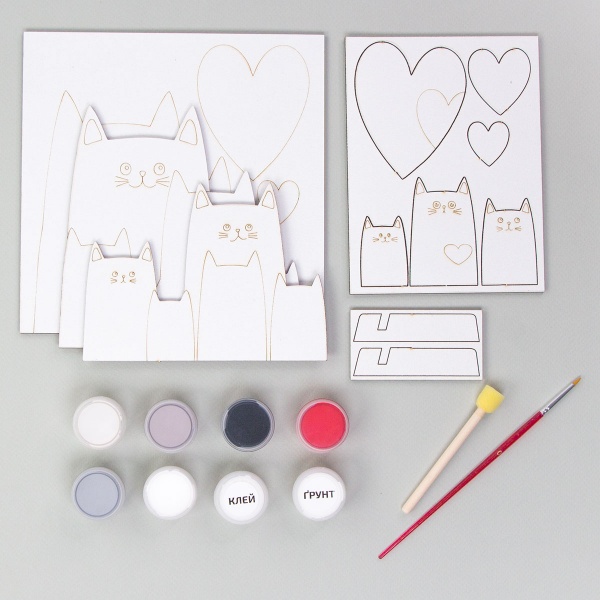 Набір для творчості 3D-картина Веселі котики N0003538 18x18 см Rosa Talent 