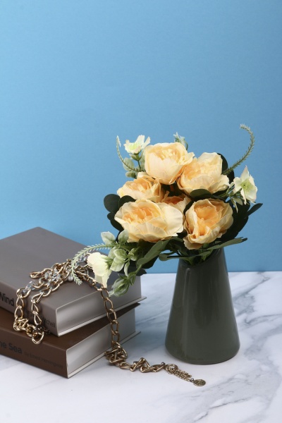 Ваза керамічна Eterna зелена хвиля 4,5х4,5х13 см 105-13 