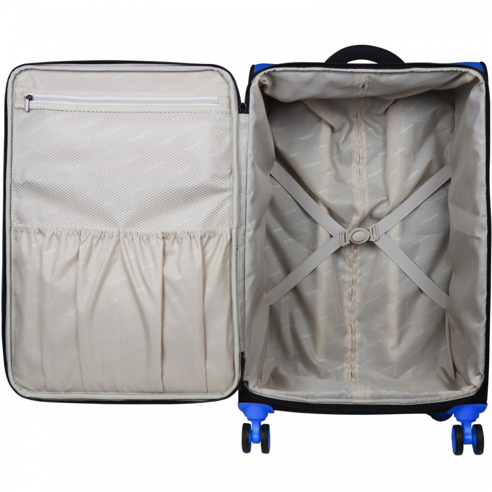 Чемодан Bagland STELLA L 77 л сине-черный