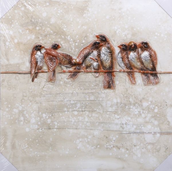 Картина 3D Птички 80x80 см 