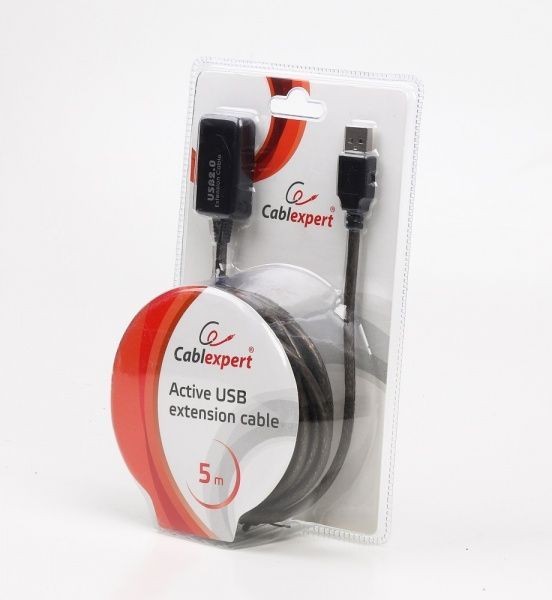 Кабель Cablexpert USB-подовжувач 5 м чорний (UAE-01-5M) подовжувач USB2.0 