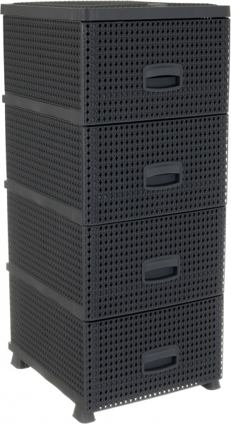 Комод пластиковая RIO 8508BR на 4 шухляды KNIT коричневый 894x386x431 мм
