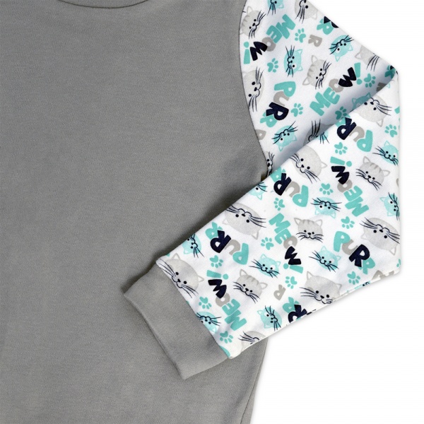 Пижама детская для мальчиков WP Merchandise р.128–134 серый с рисунком FWPPJP1CAT23GY134 