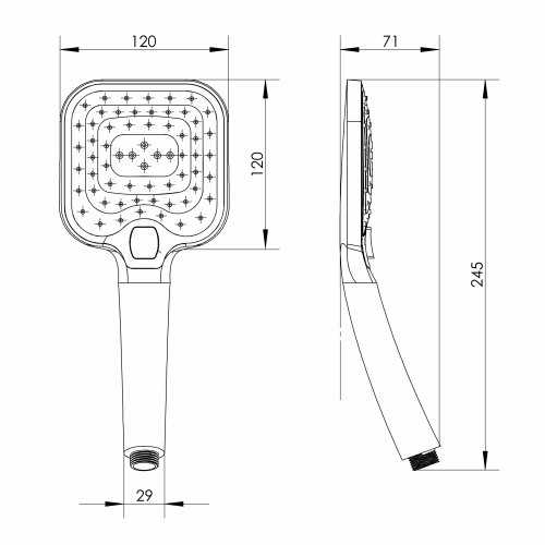 Лейка для душа RJ RJHS000-09CH