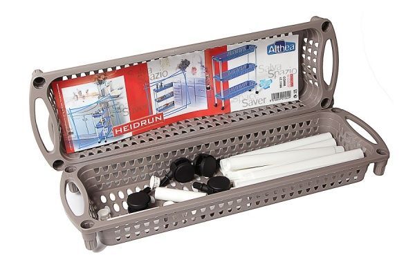 Этажерка пластиковая Heidrun 1562 Baskets 3 яруса 610x180x600 мм серая