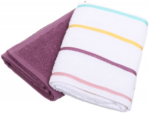 Набор полотенец кухонных Stripe 60x40 см Durutex белый с фиолетовым 