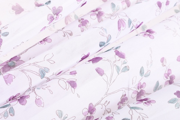 Тюль JAS P5225-C1 300х270 см цветок фиолетовый