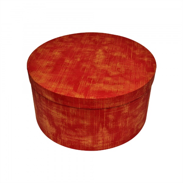 Коробка подарункова кругла бордова текстурна 31.5х16.8 см 211081509