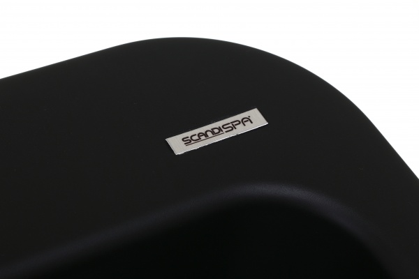 Мойка для кухни ScandiSPA Cube 500 черная с сифоном 