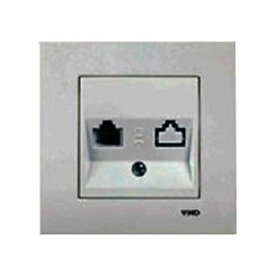 Розетка Viko Novella телефонна срібло
