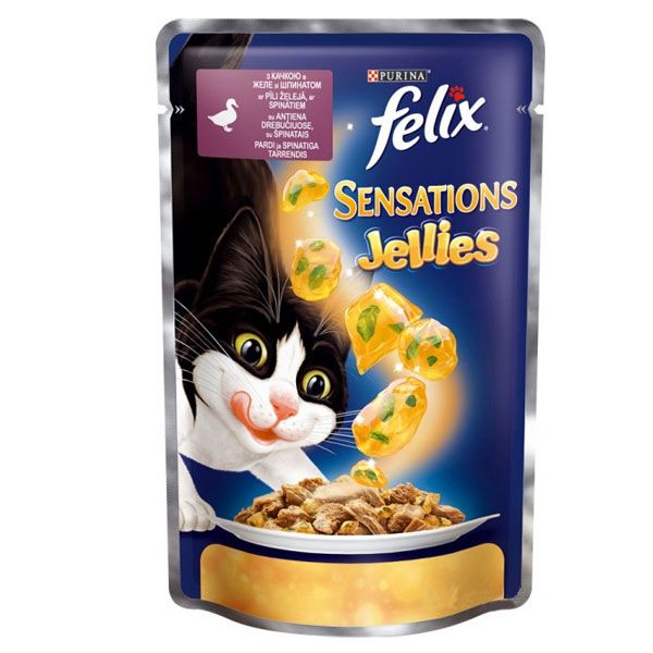 Корм Felix Sensations с уткой и шпинатом 100 г