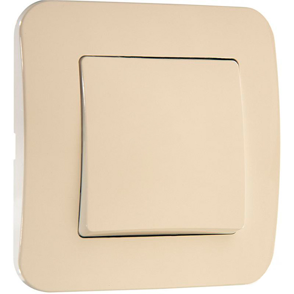 Выключатель одноклавишный Makel Lillium Natural без подсветки 10 А 250В слоновая кость 55201
