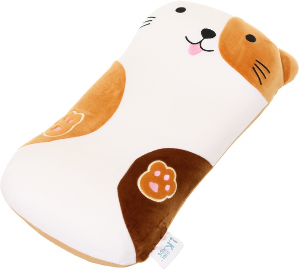 Подушка Bewalker Котик 43х22 см білий із коричневим BMPMIX0708/ cushion