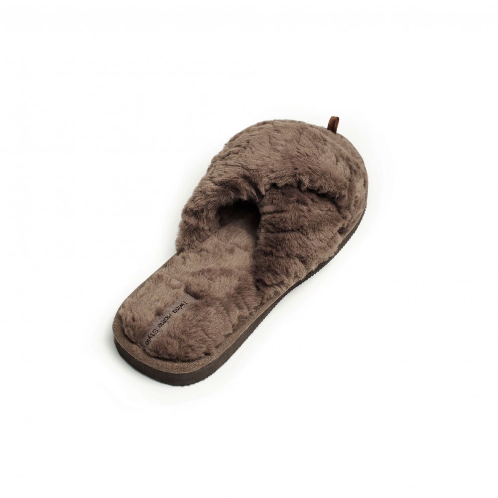 Тапки домашние Twins меховые перекрест 15118 р.40 коричневый